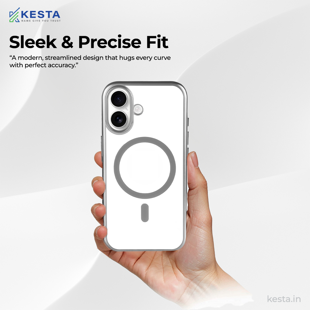 iPhone 16 Cover - Notify Popup Grey Transparent Case (Camera Sink Protection & Wireless Charging Optimized)